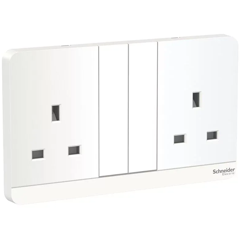 Schneider 施耐德 奐尚 13A 兩位連保護門有掣插座 E83T25_WG_C5