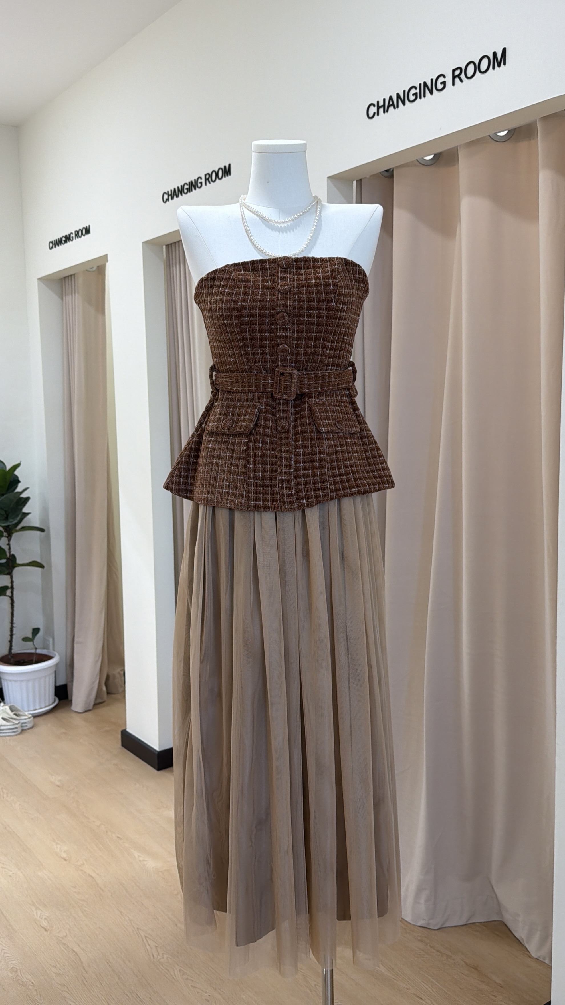 33抹胸复古套装裙