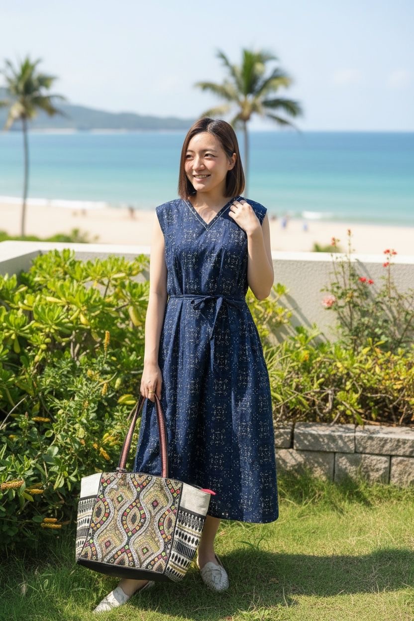 Navy Blue V-neck 43" #1383