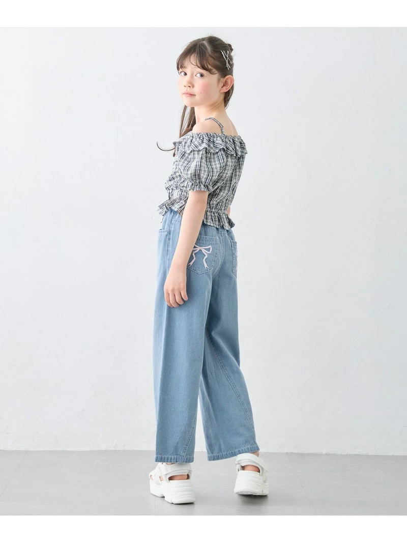 🆕【⭐訂購⭐】🌀 🇯🇵 日本直送 緞帶刺繡 寬鬆直筒版型 薄身牛仔褲🌀 [ELEA-0173][260618]
