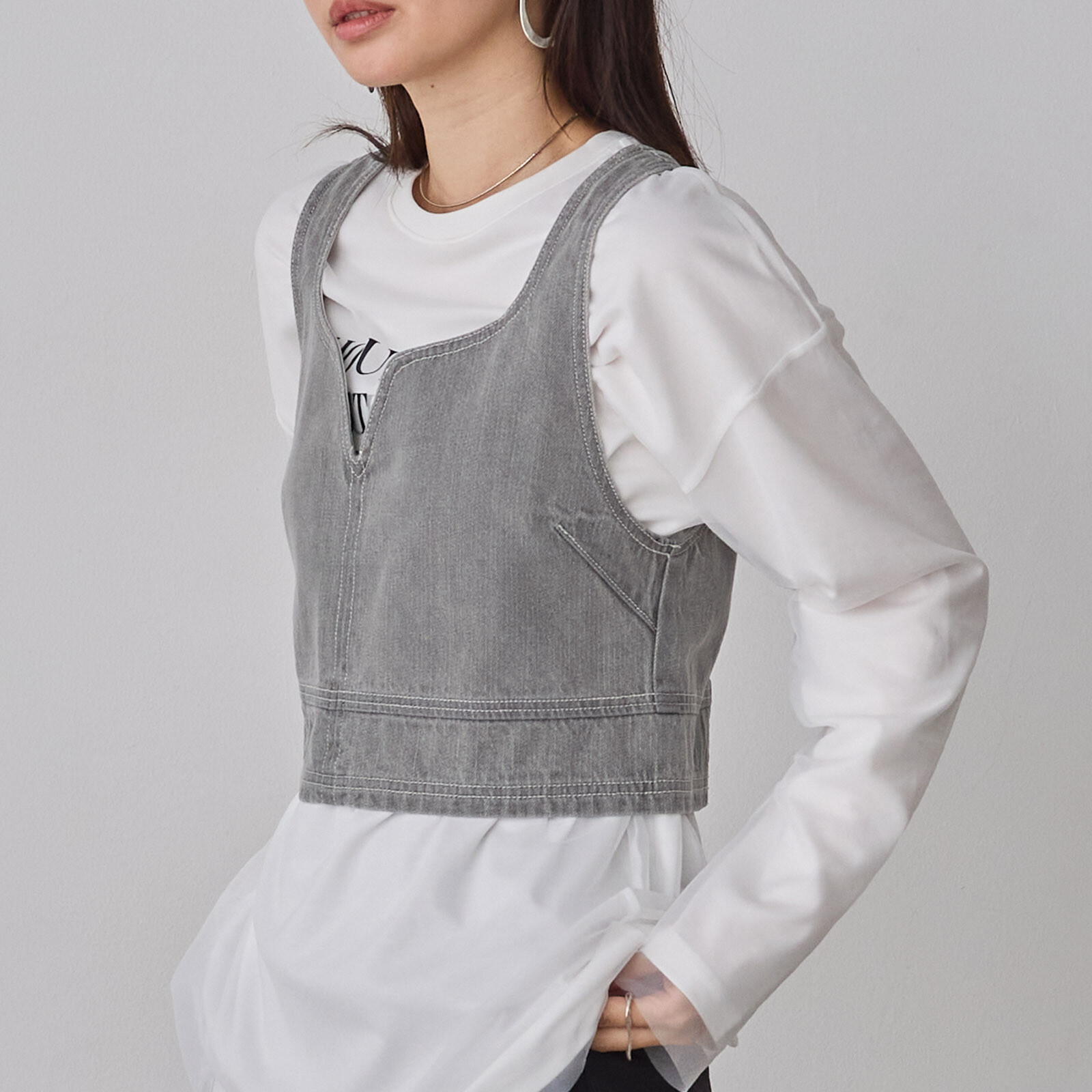 牛仔挺身背心outer【JOT002】
