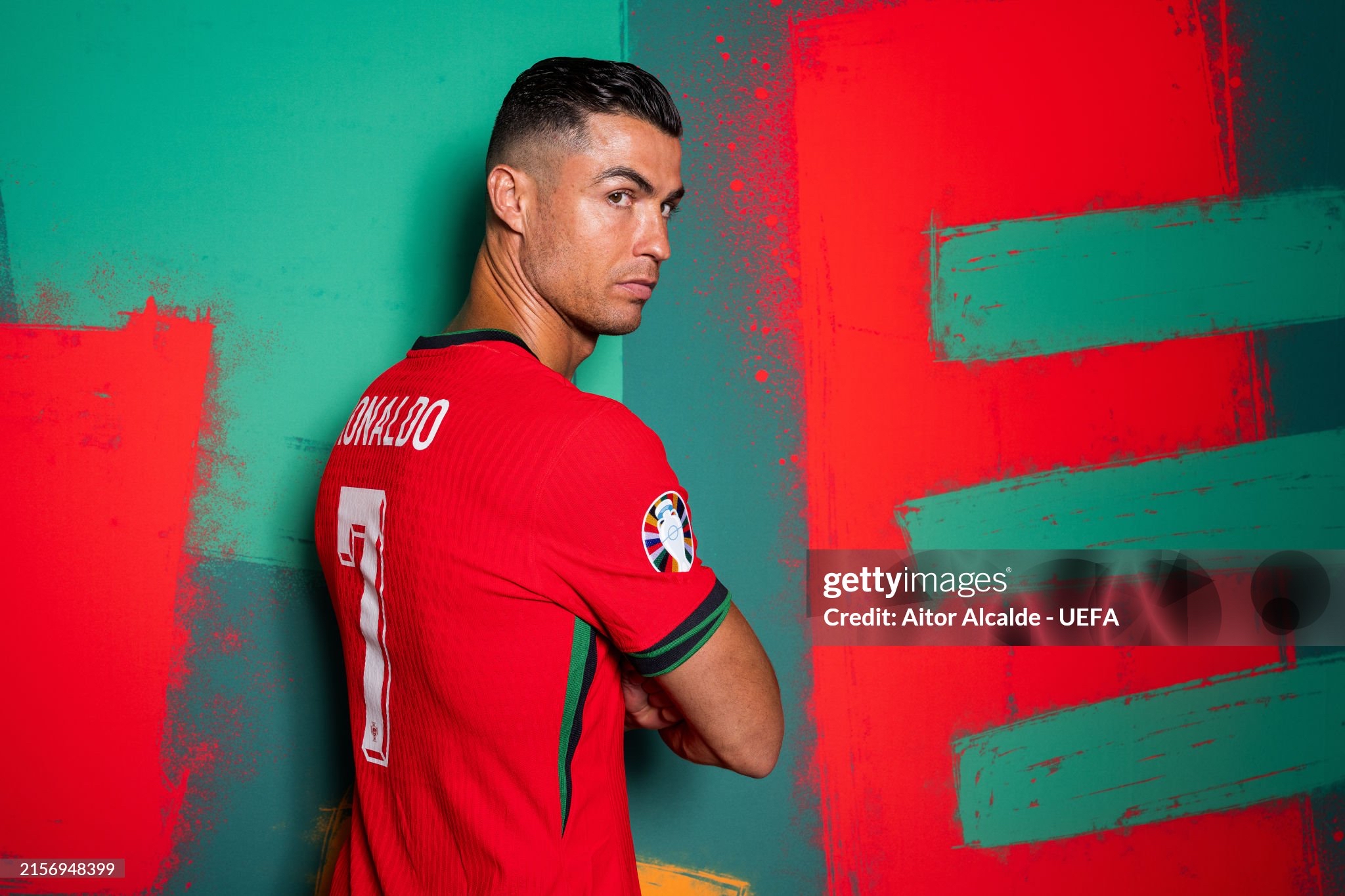 2024歐國盃 葡萄牙 主場 球員版 短袖 連7 Ronaldo+歐國盃章+foundation章 歐國盃fullset