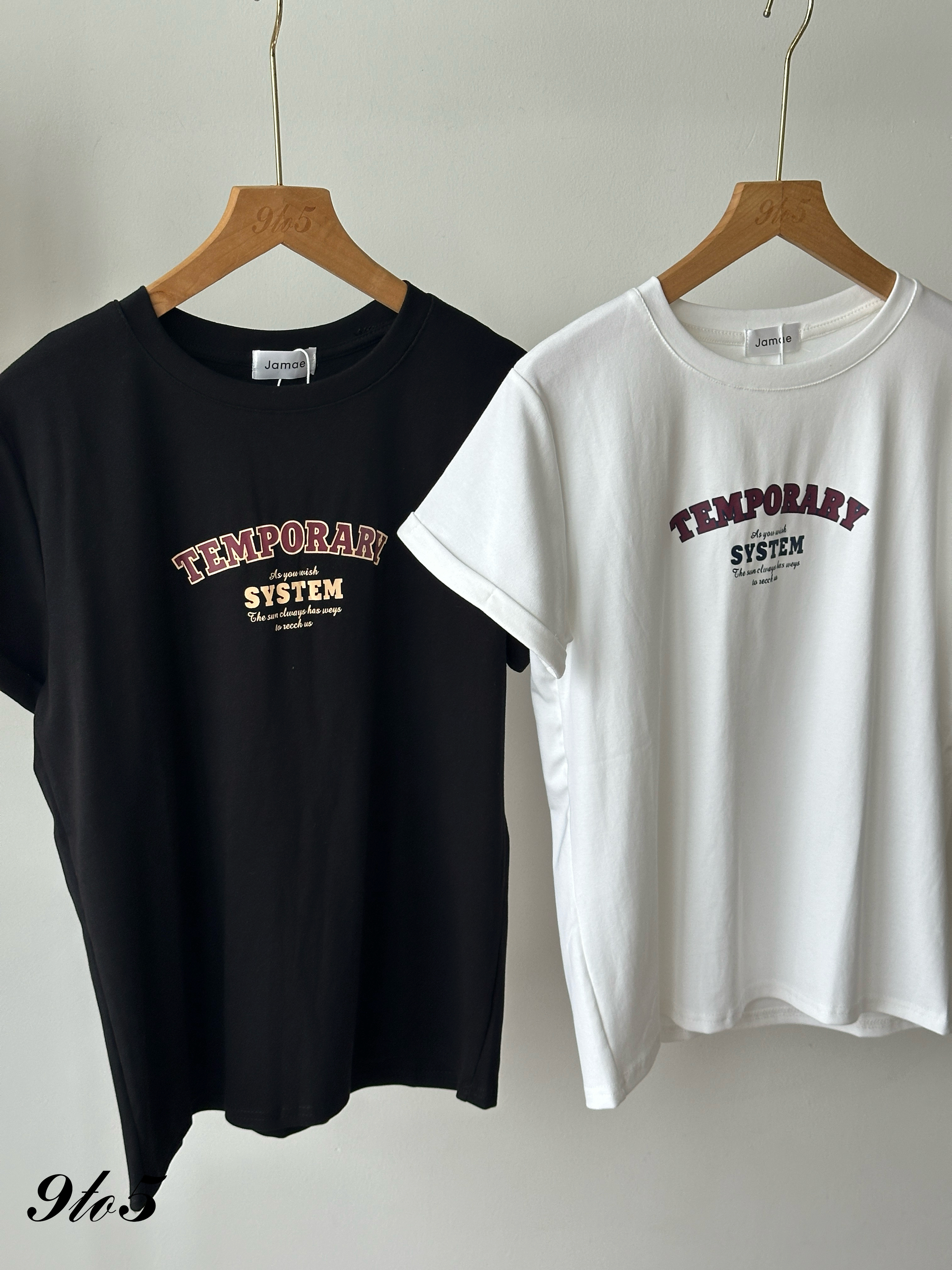 T4390 Printed Wording Tee - 4 Colors 