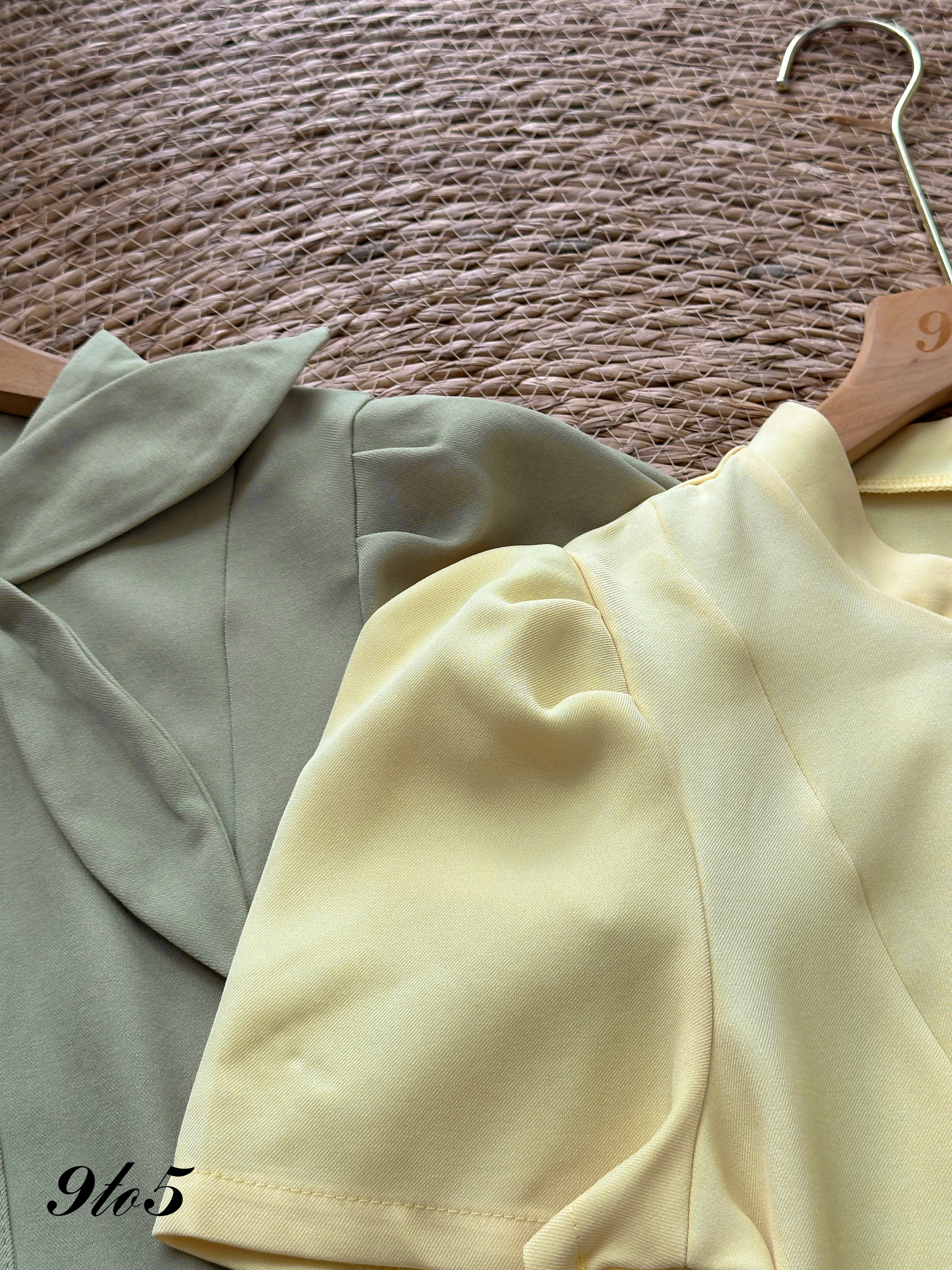 T4175 Puff Sleeve Tie Neck Top - 4 Colors 