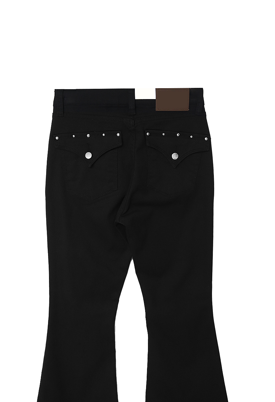 Studded Flap Pocket Bootcut Pants