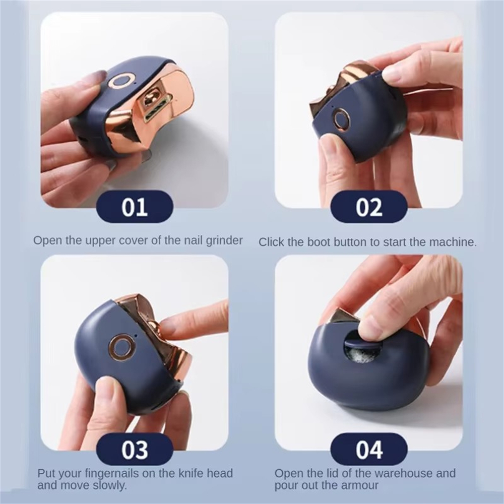 高品質超靜音帶燈充電磨甲器 英文 白色 UB0283