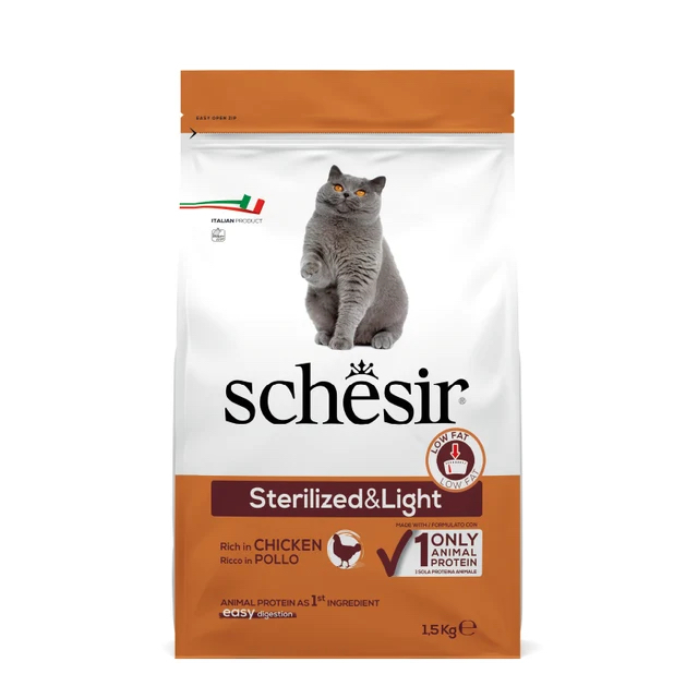 Schesir 雪詩雅 天然絕育及控制體重 成貓糧 1.5Kg