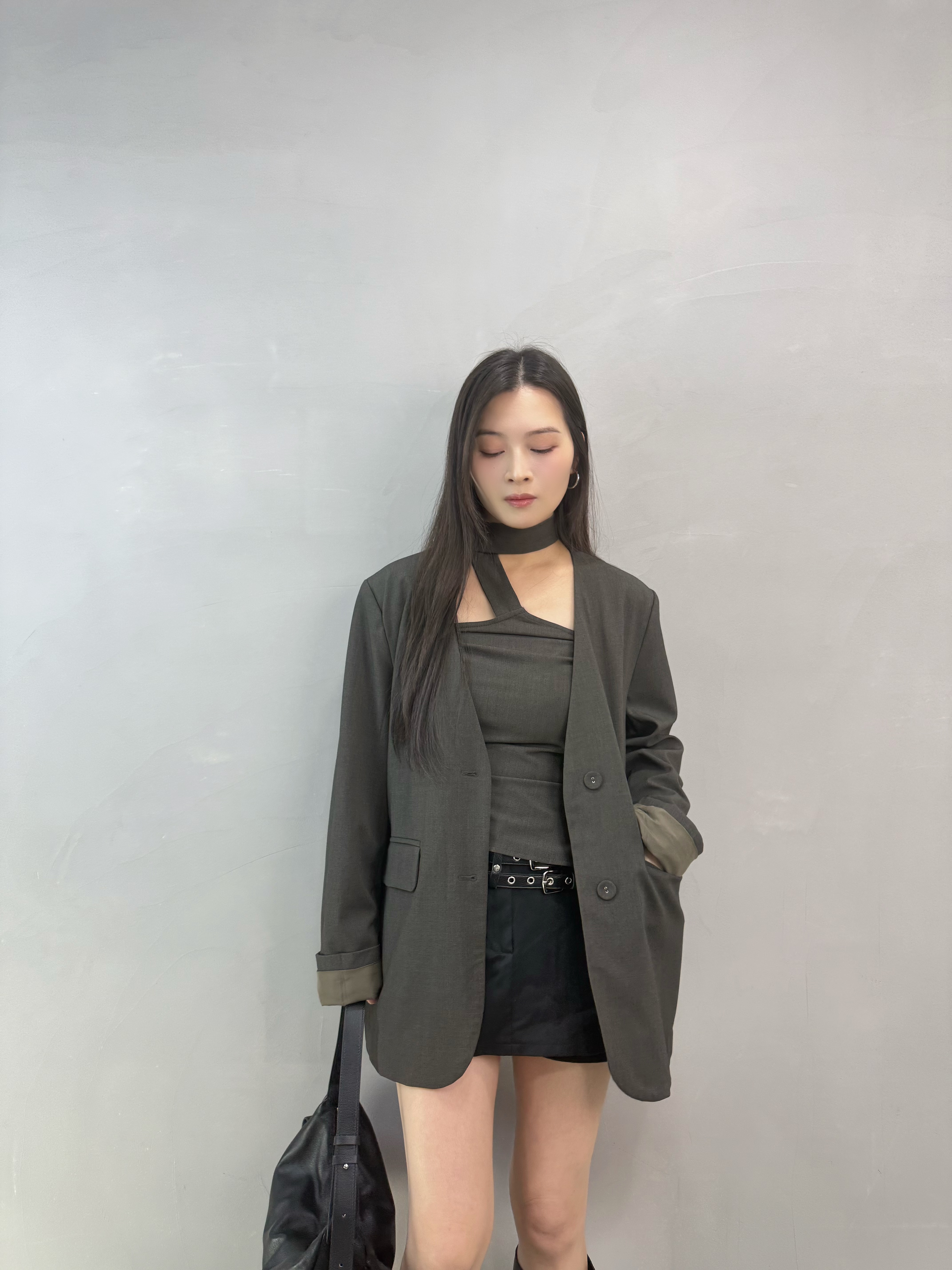 I21 無領西裝褸