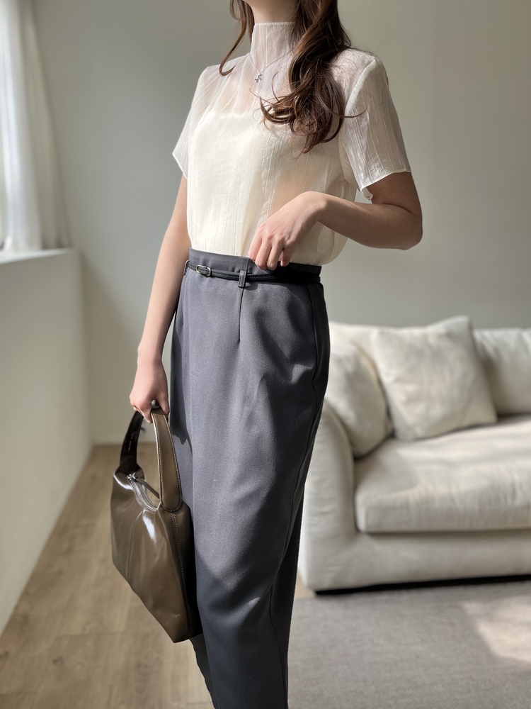 Atelier Belted Skirt (Charcoal)