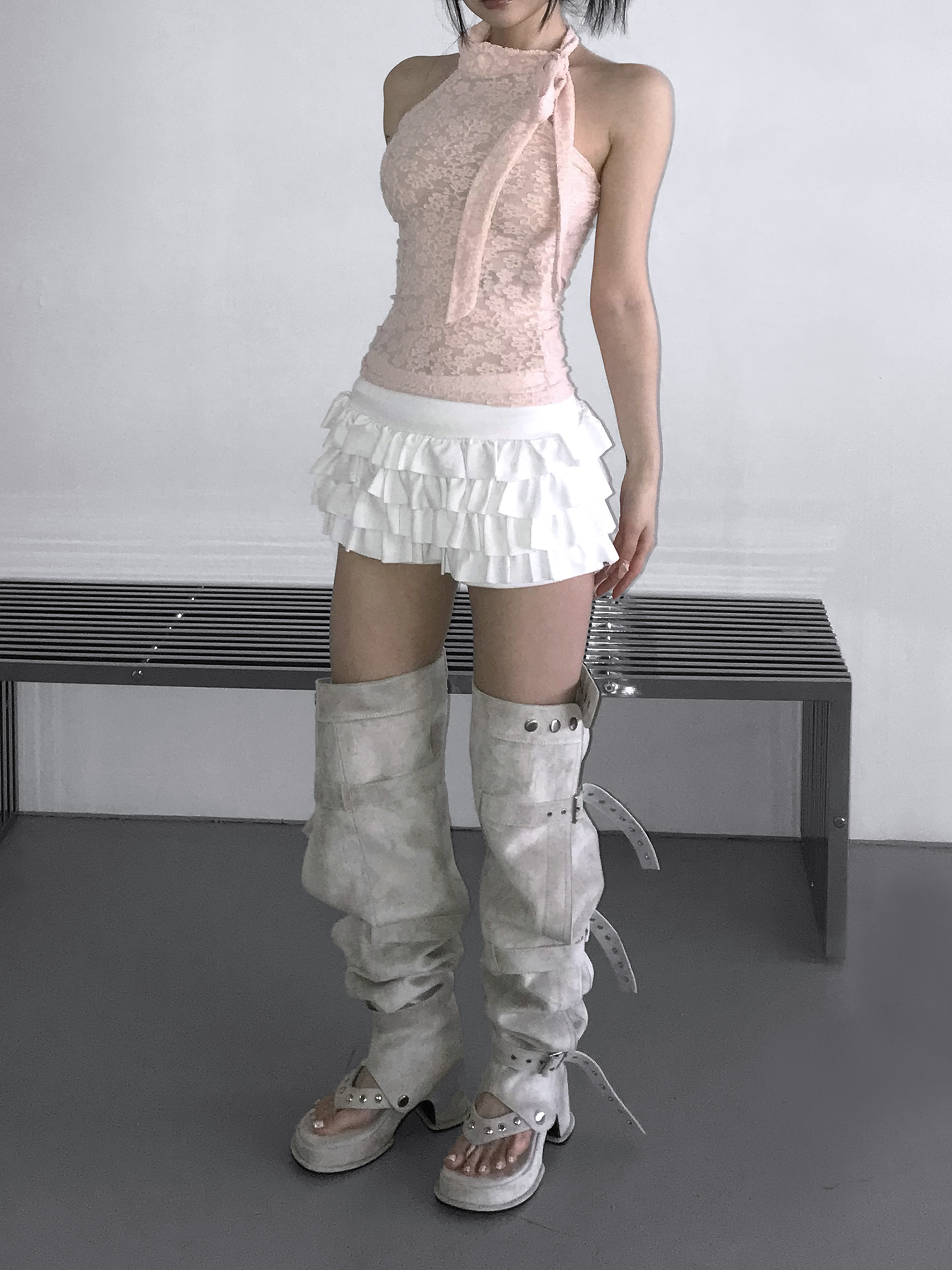 Layered Ruffle Mini Skort