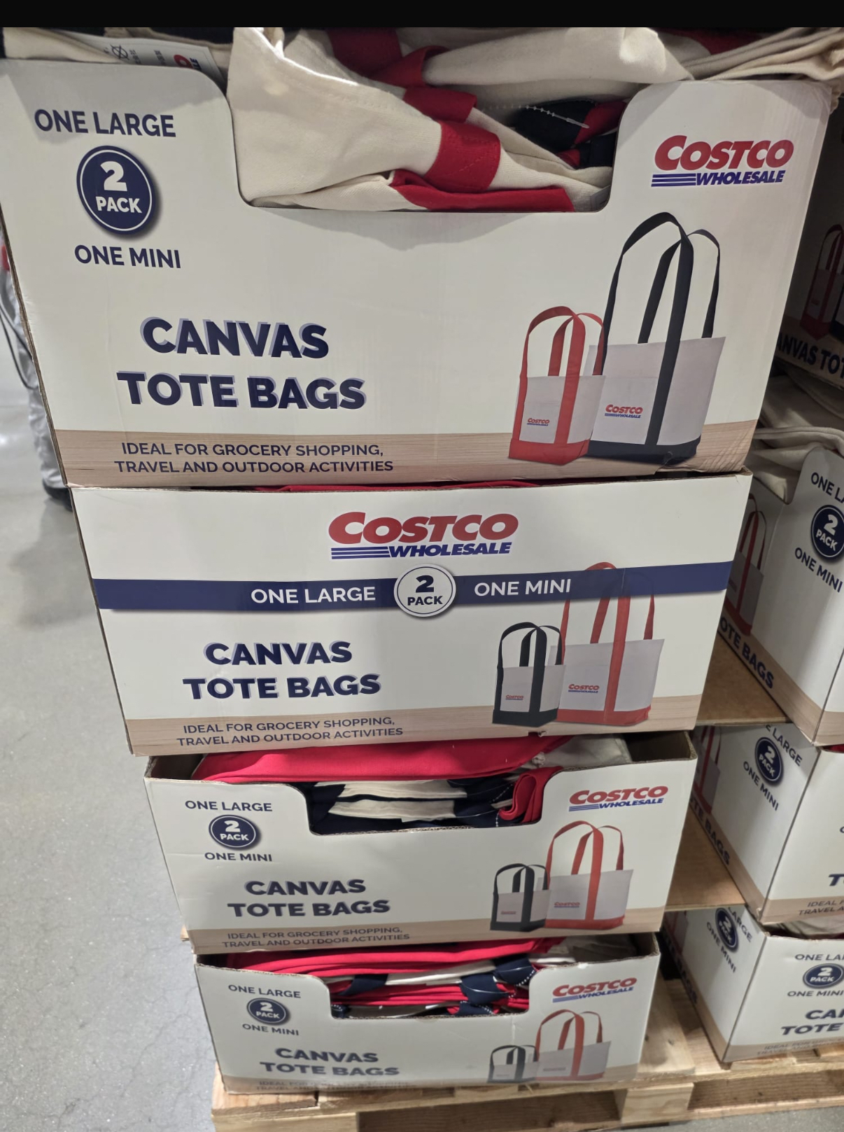 日本Costco直送  Costco 棉質購物袋 大袋+小袋/組 keepcool logo canvas tote bag