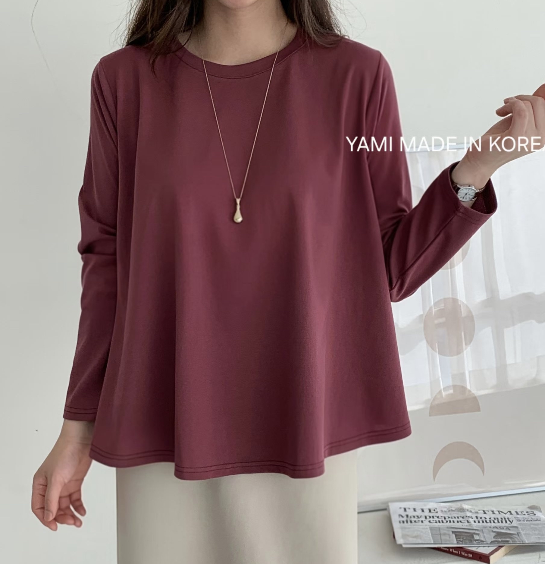 Made in Korea 🇰🇷圓領A Cut top