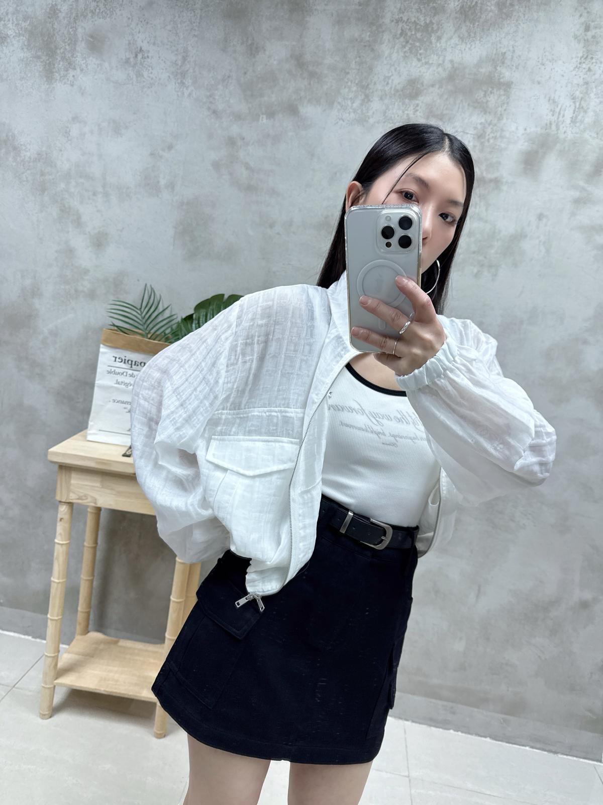 D01 暗格紋束腰外套