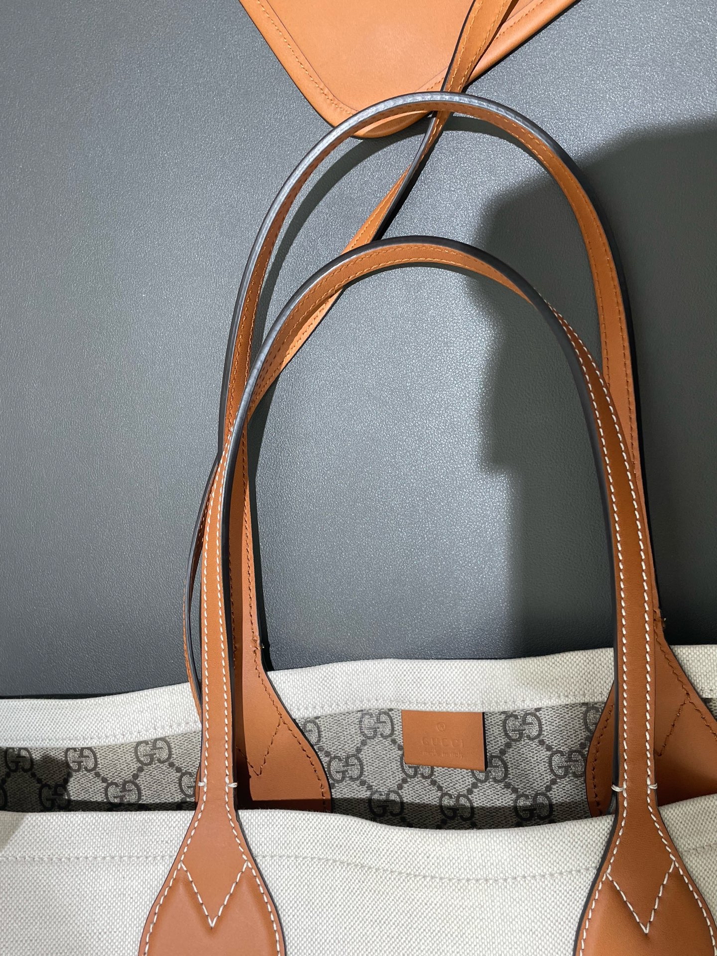 ［預訂貨品］GUCCI米白色帆布雙面tote bag