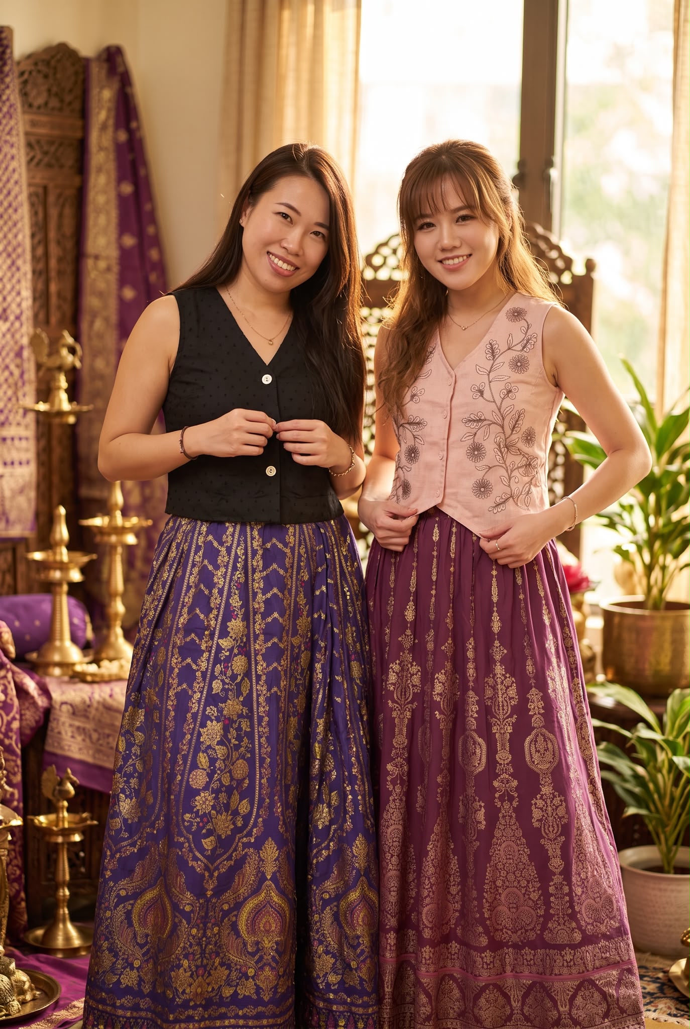 2977 Purple Ruby Foil Stamping Skirt 40"