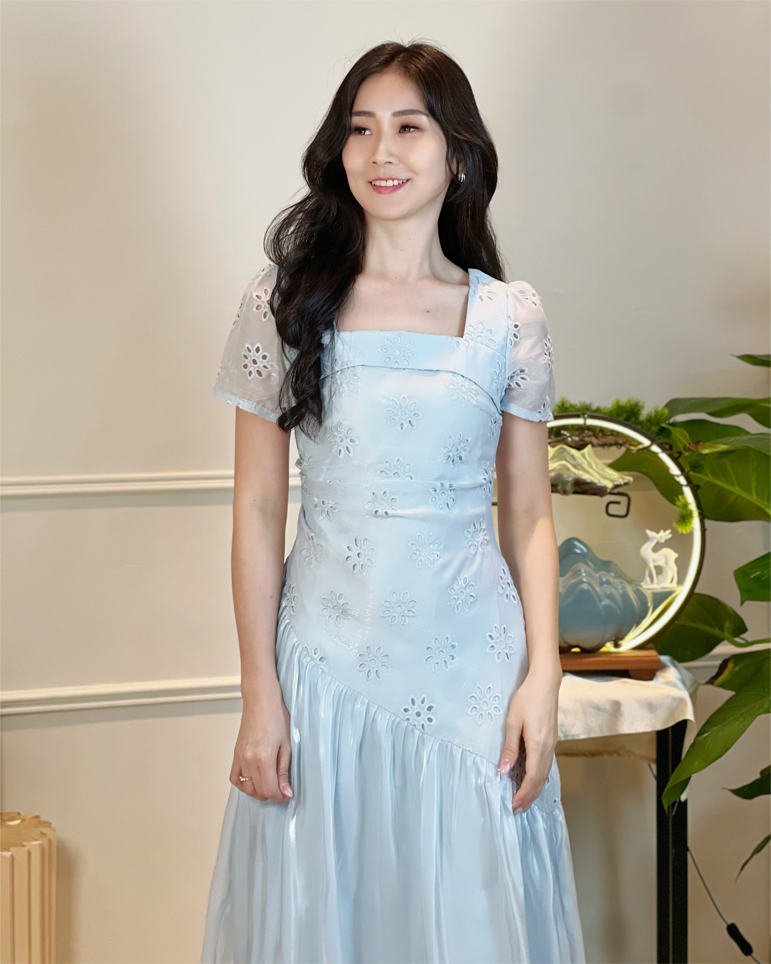 5098  Ingrid Luxe Embroidered Midi Dress