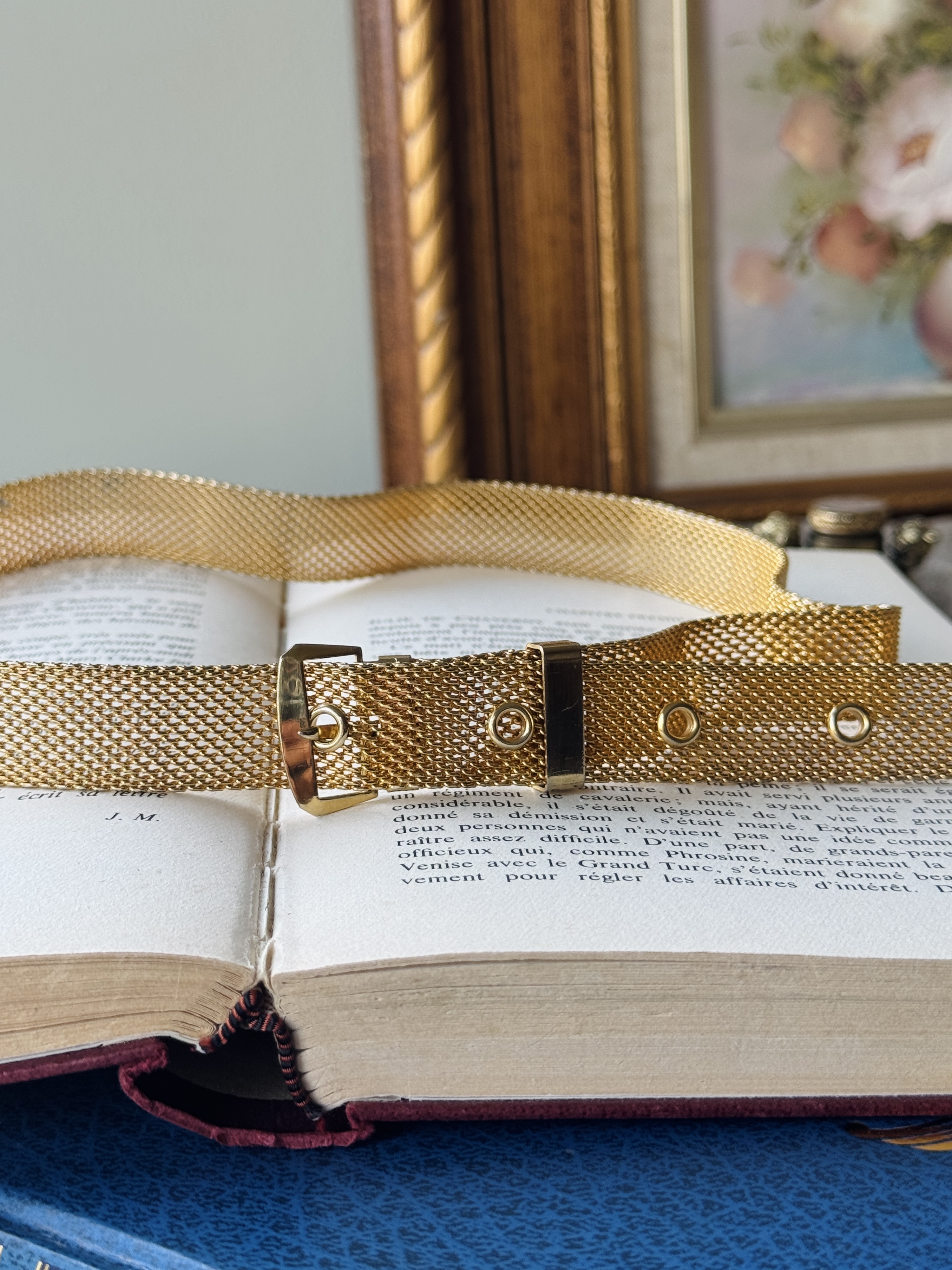 Vintage Golden Mesh Belt Size S - 22-27.5"(MT2413)
