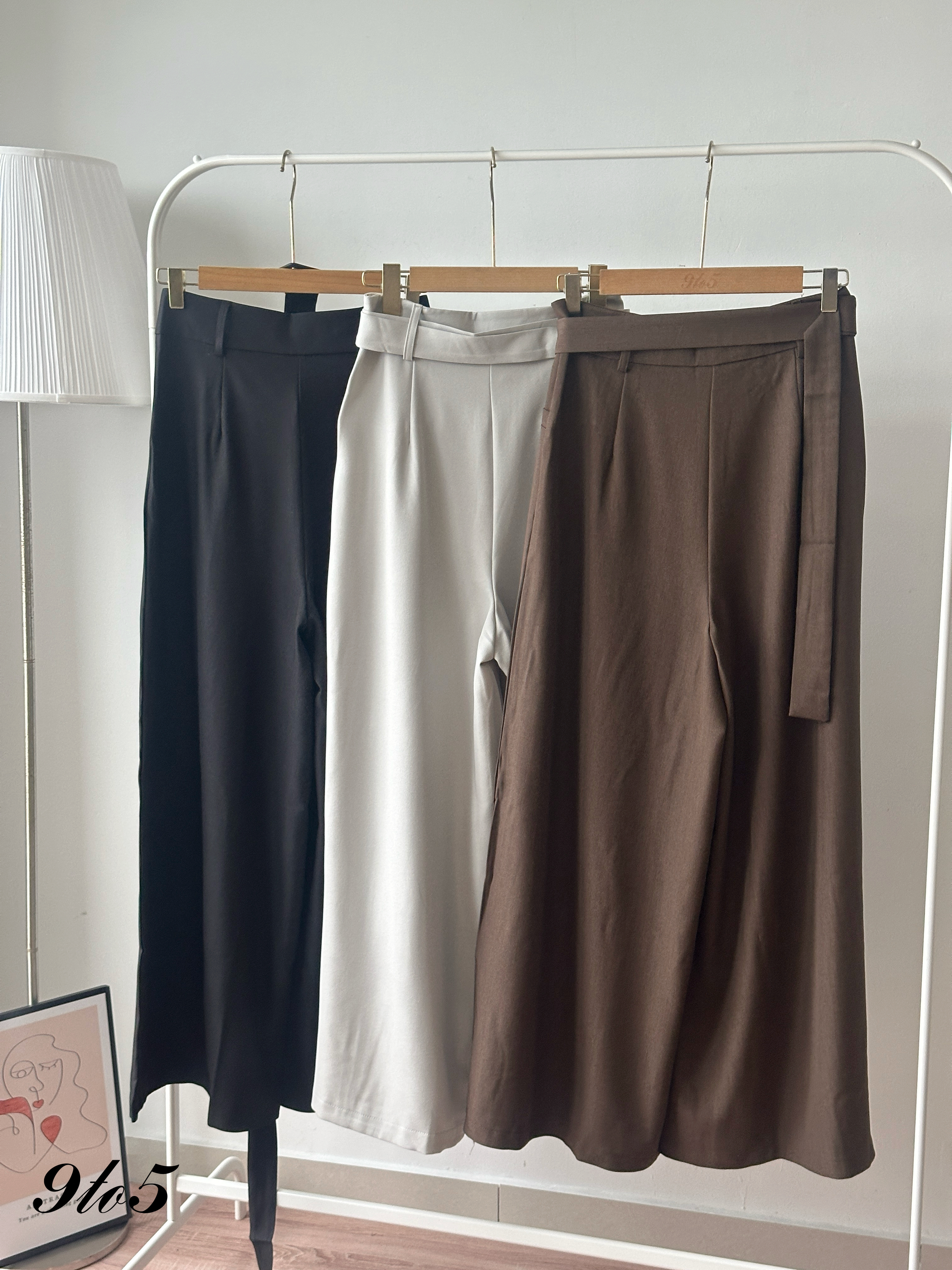 S1925 Wide Leg Long Pants - 3 Colors 
