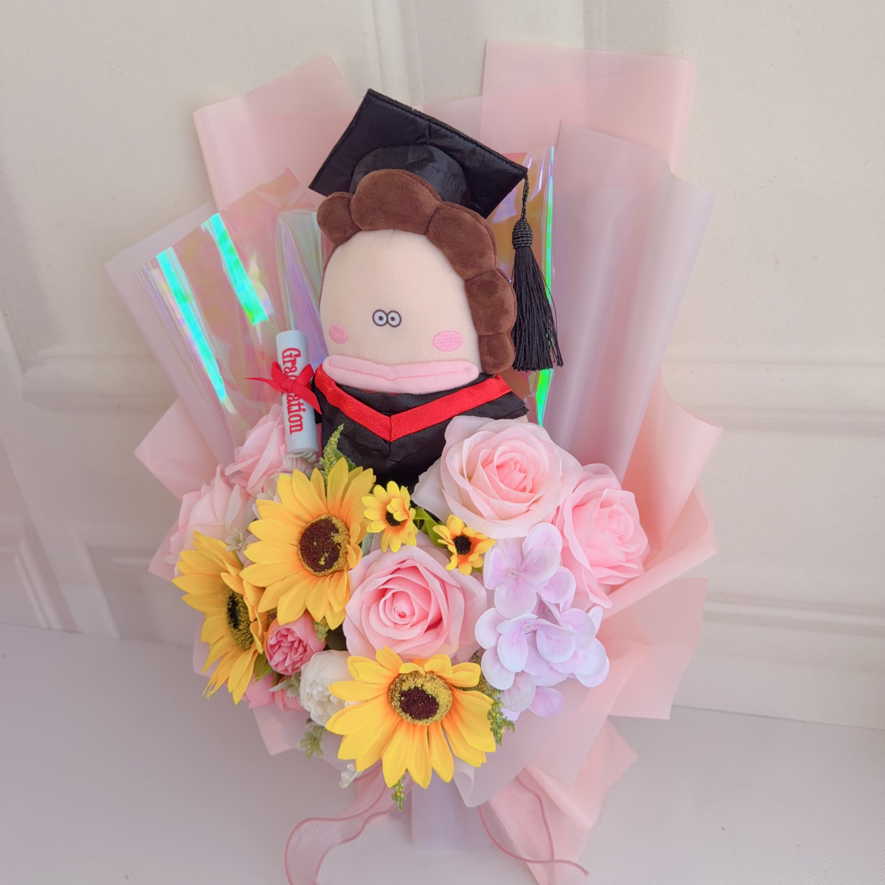 (現貨)花師奶畢業公仔花束 現貨價