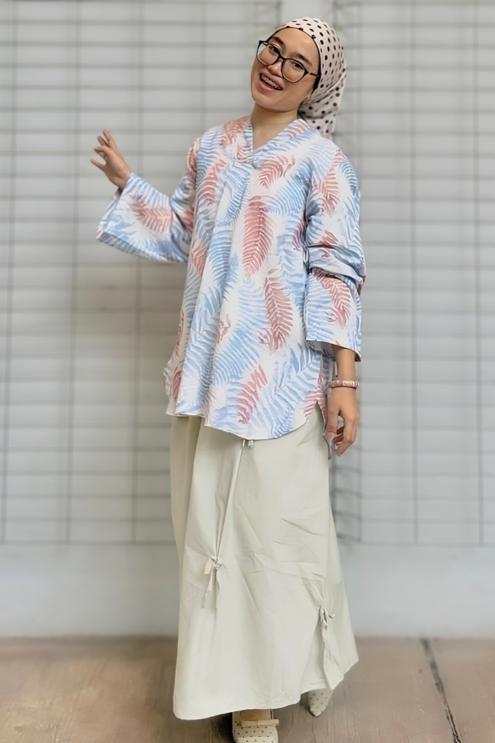 LINEN TOP - Blue Blossom