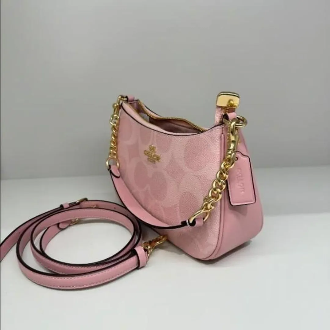 香港現貨-Coach Teri Shoulder Pink Bag