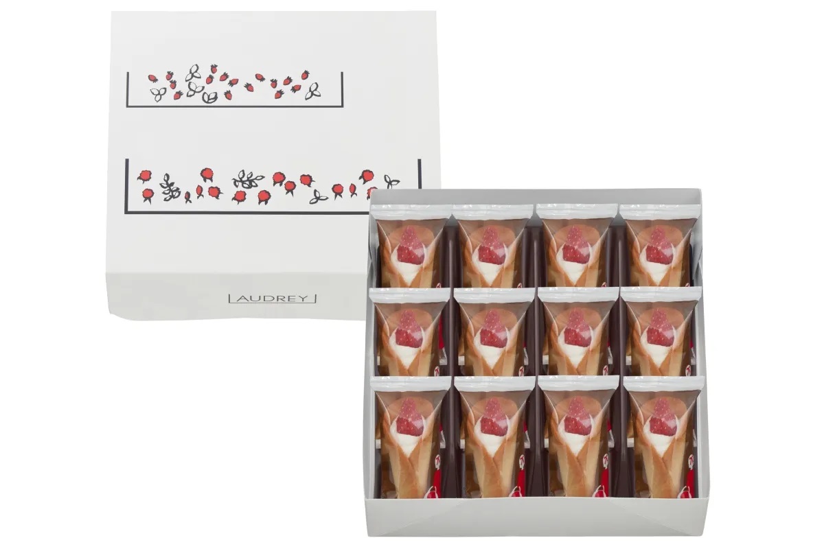 日本 Audrey Glacier系列 草莓花束餅 原味（巧克力＋草莓乾）8件