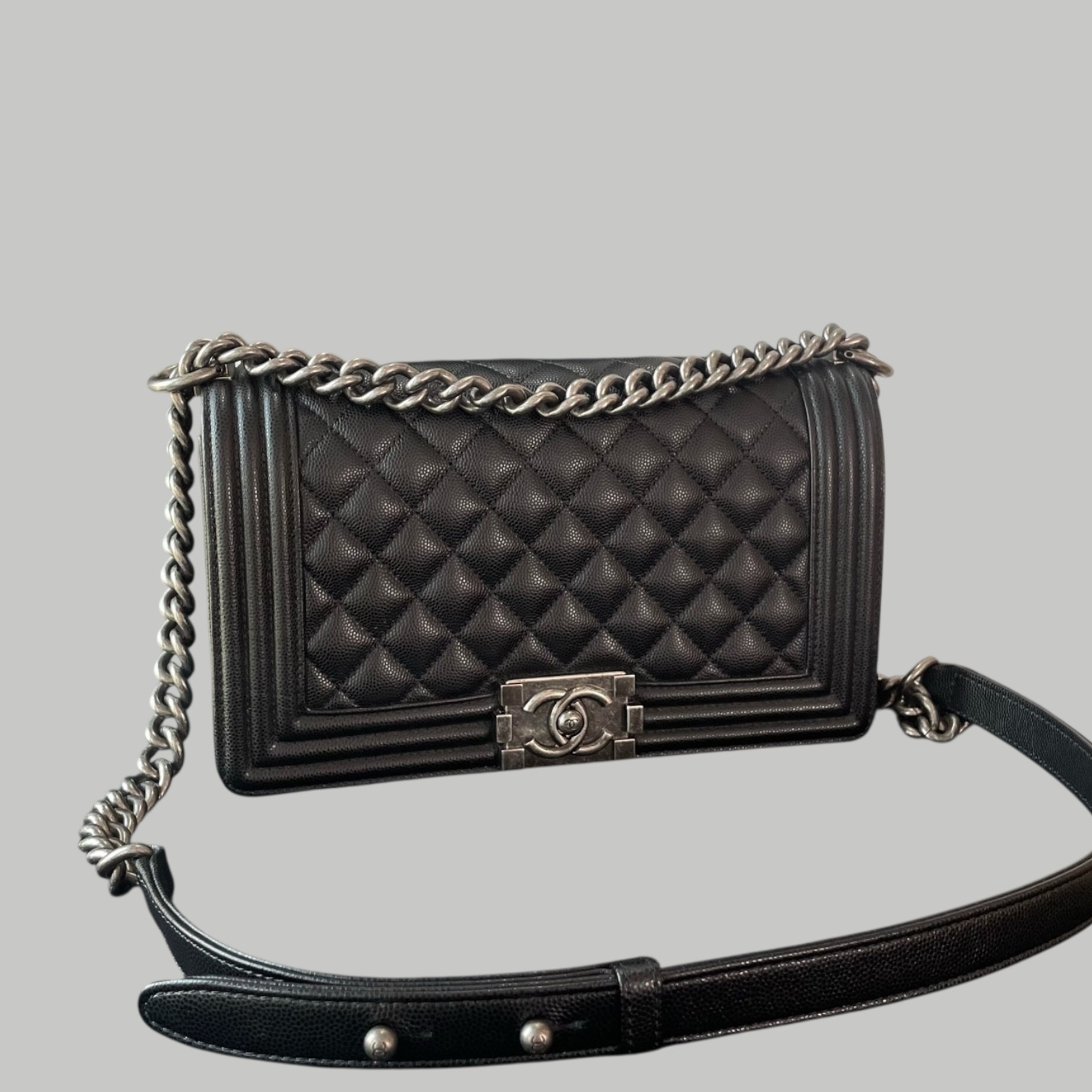 Chanel Caviar Leboy 荔枝皮