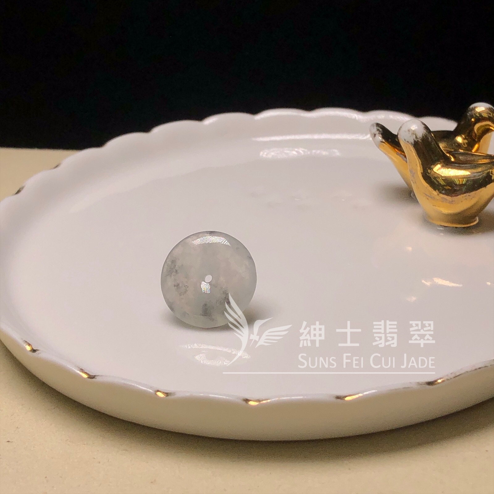  B07604 冰烏雞平安扣