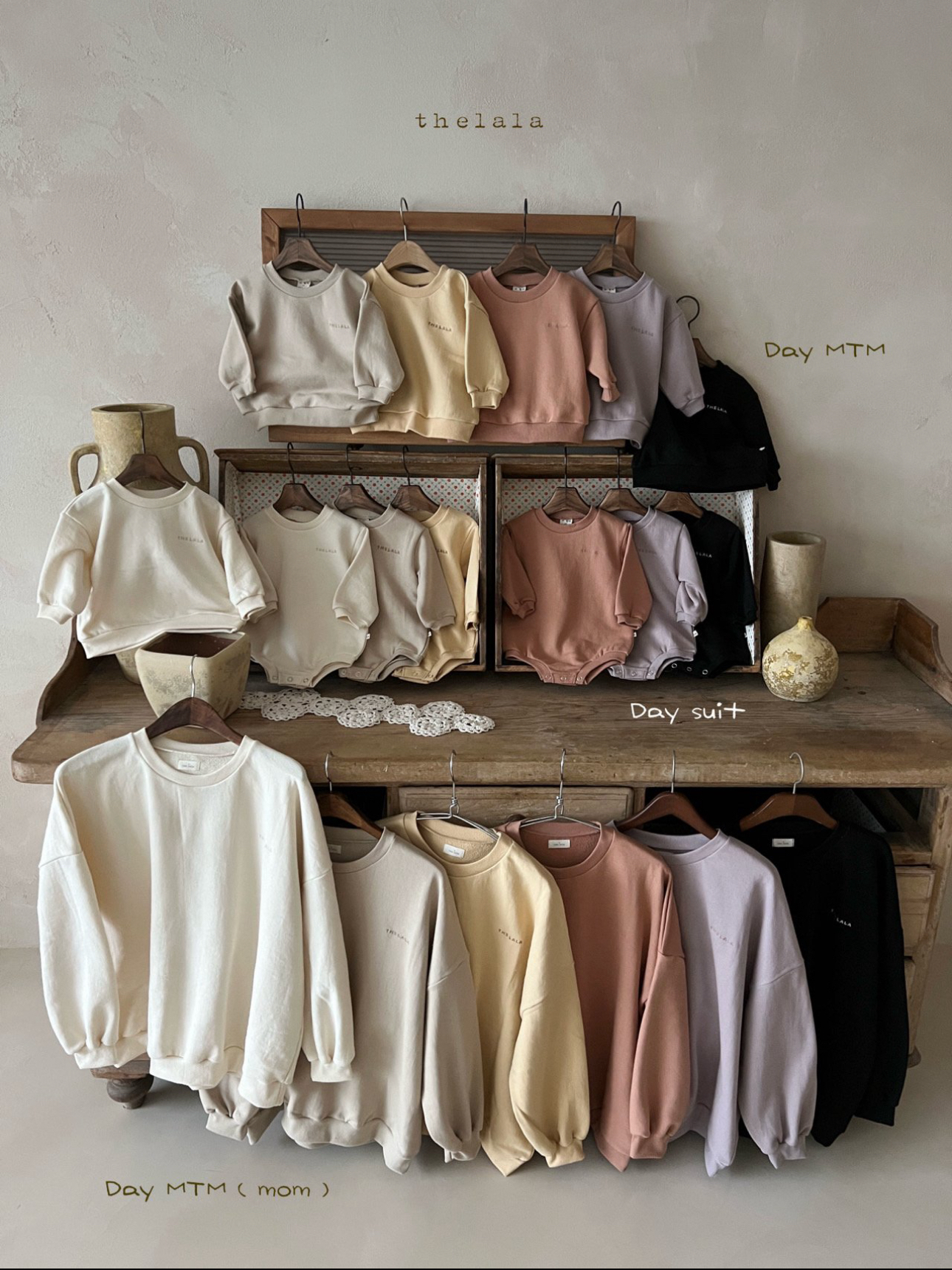 🌸預訂 韓國直送🌸🇰🇷THELALA六色親子款標誌刺繡衛衣