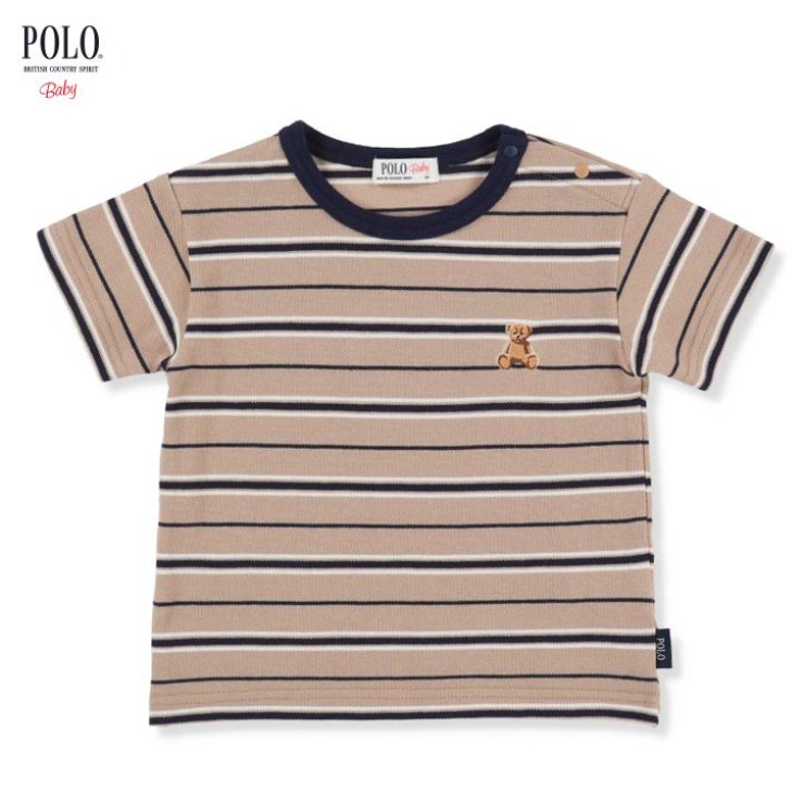 🇯🇵限量預訂 日本直送🇯🇵Polo Baby四色小熊刺繡撞色條紋短袖T恤