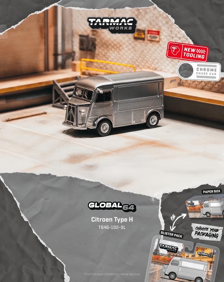 (預訂 Pre Order) Tarmac Works  ( T64G-102-SL ) Citroen Type H Silver