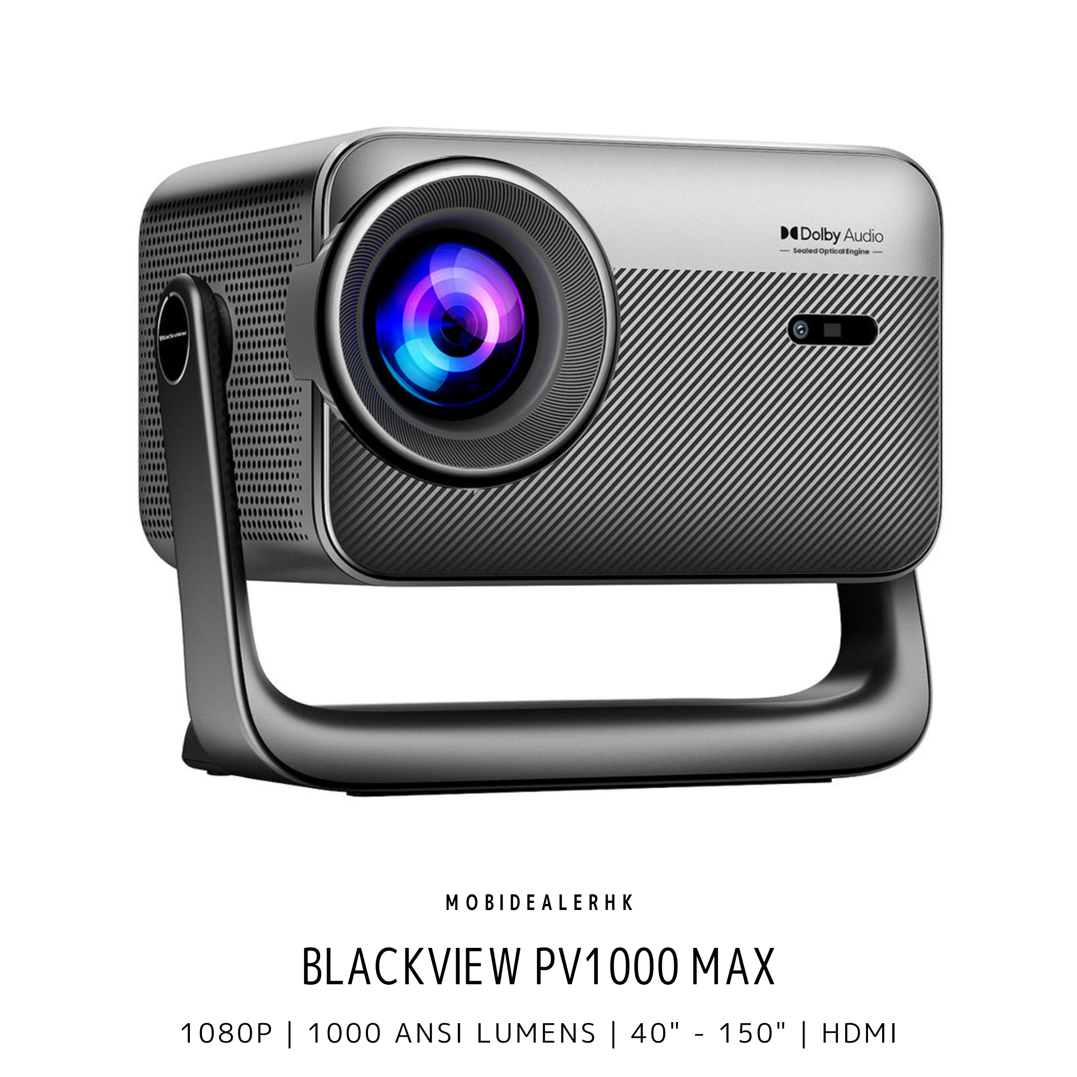 Blackview PV1000 Max | 投影機 | 360度雲台設計 | Dolby Audio | 1000 ANSI流明 | 150吋巨幕