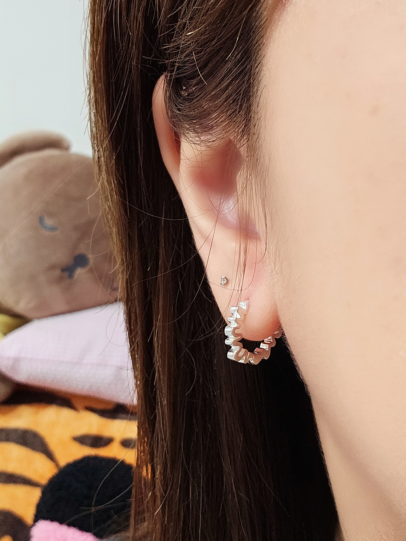 S925 - EE0323 Twist Flow Hoops Earrings 