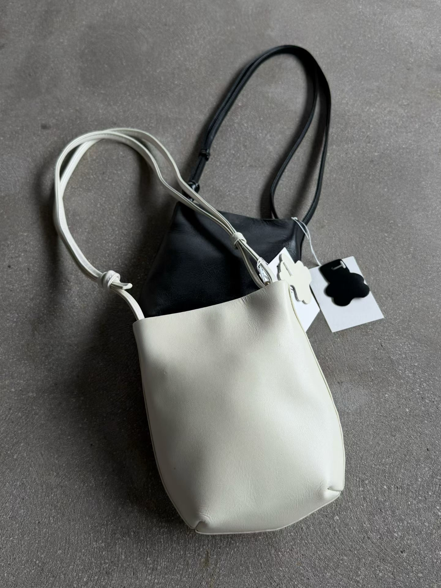 Mini leather knot bag