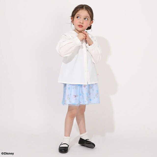 🆕【⭐訂購⭐】 🇯🇵日本直送🌀#DisneyPrincess / #Frozen #Elsa 刺繡蕾絲領襯衫🌀[ELCA-0040][260311]
