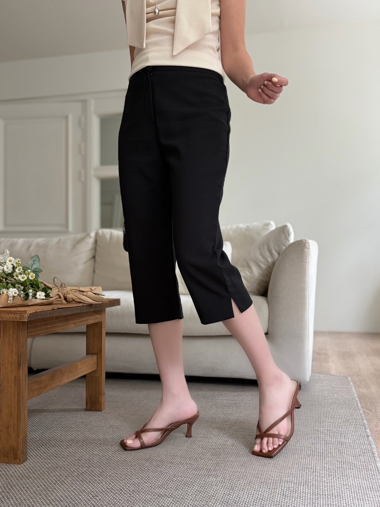 Side Slit Cropped Pants