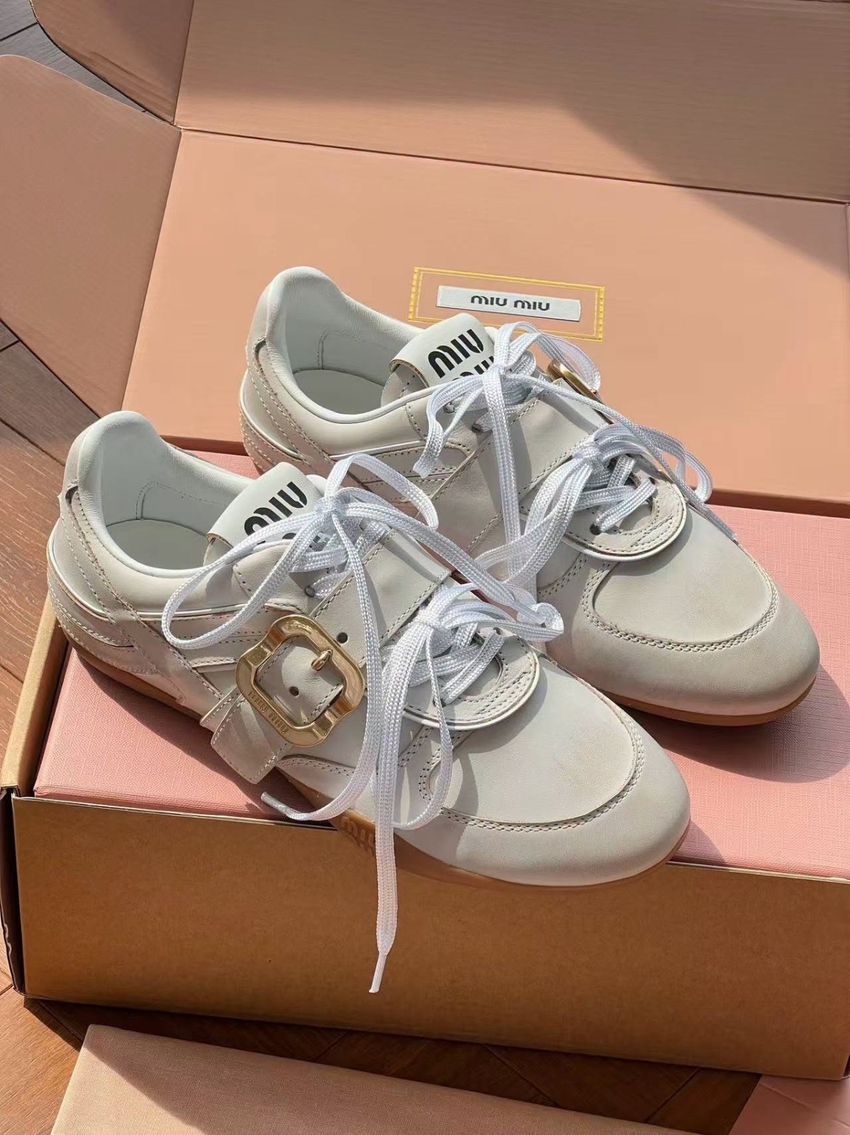 【頂級原單】Miu Miu Gymnasium leather sneakers 皮革運動鞋德訓鞋