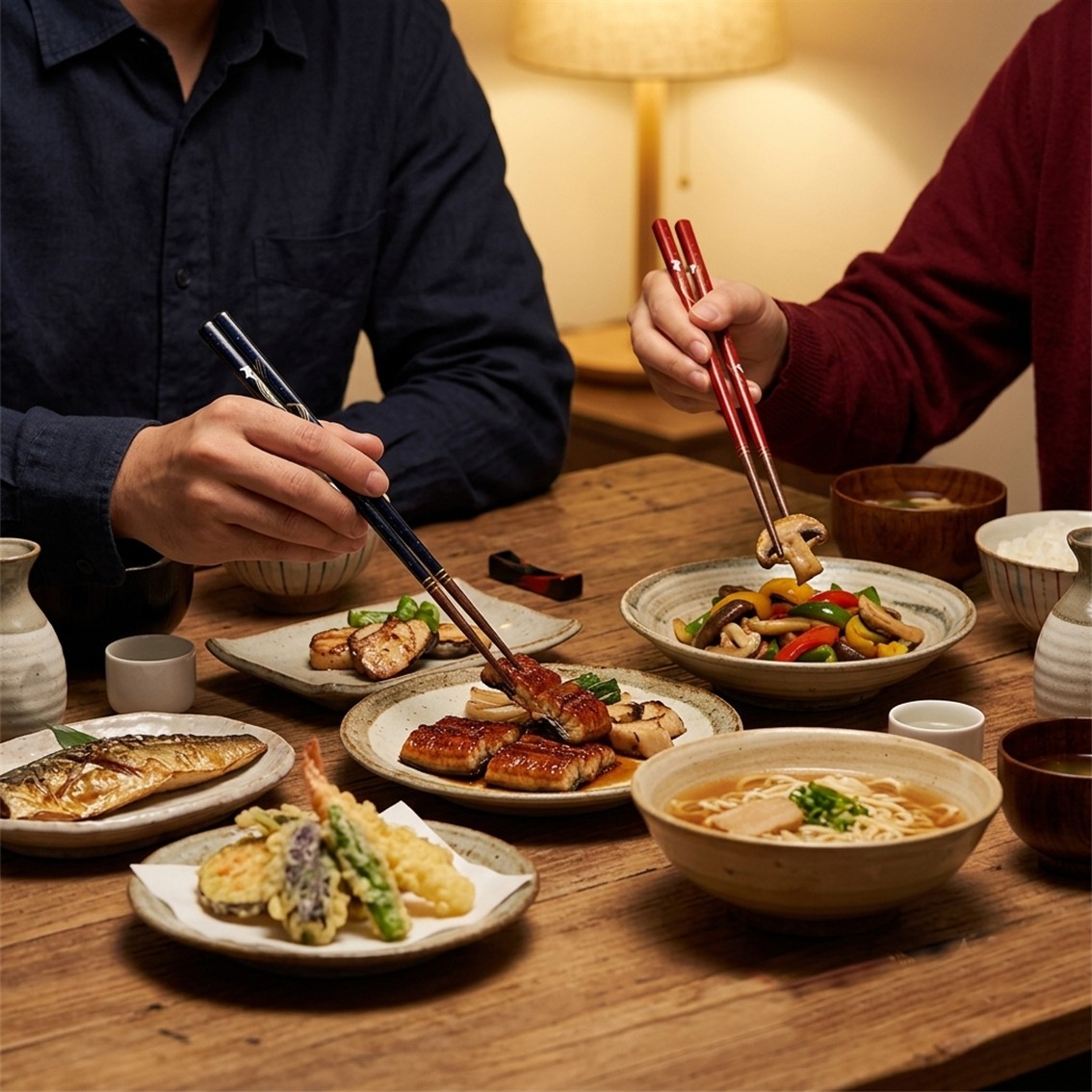 【日本製】天然木月兔彩繪情侶筷子套裝