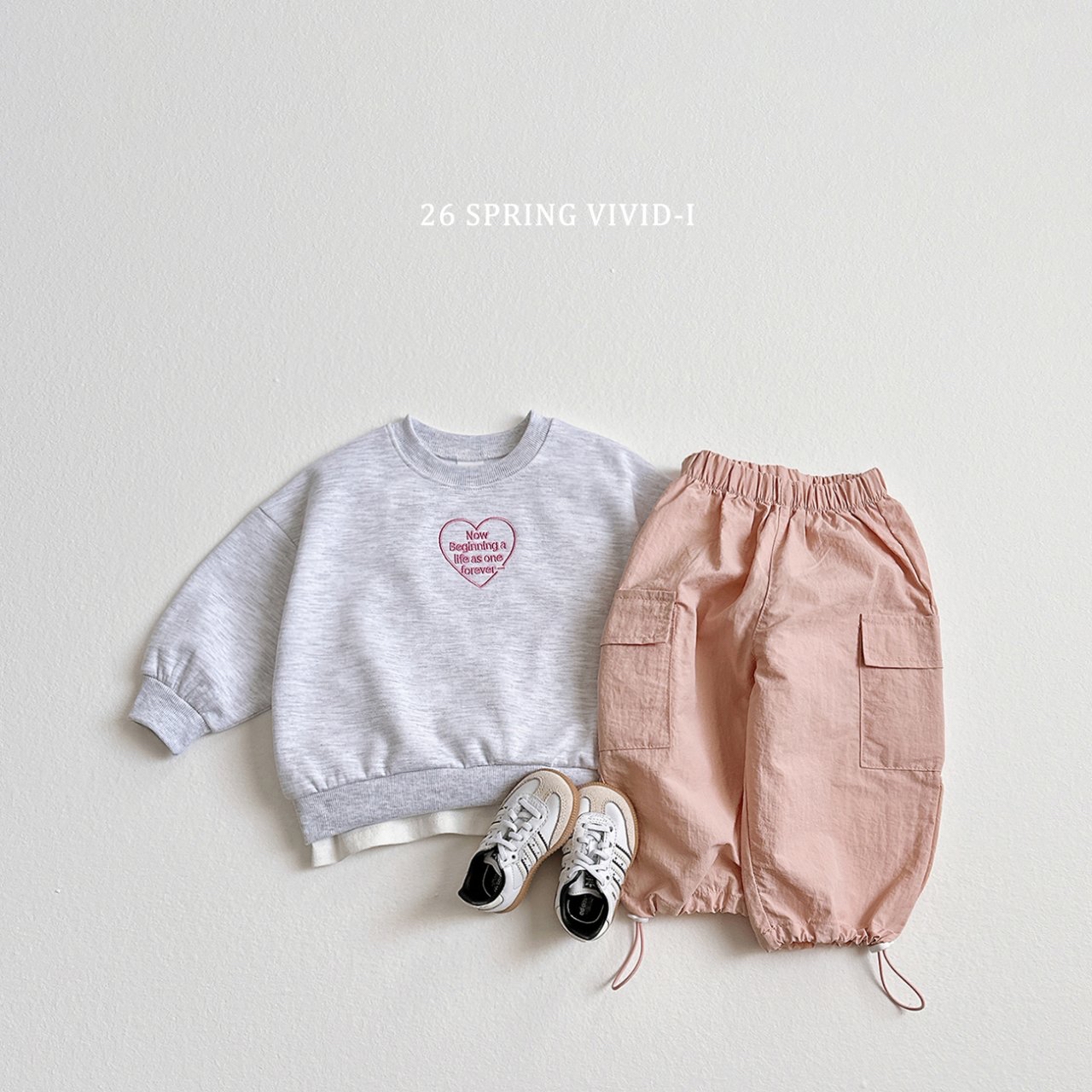 🌸預訂 韓國直送🌸🇰🇷VIVIDI四色愛心字母刺繡長袖上下套裝