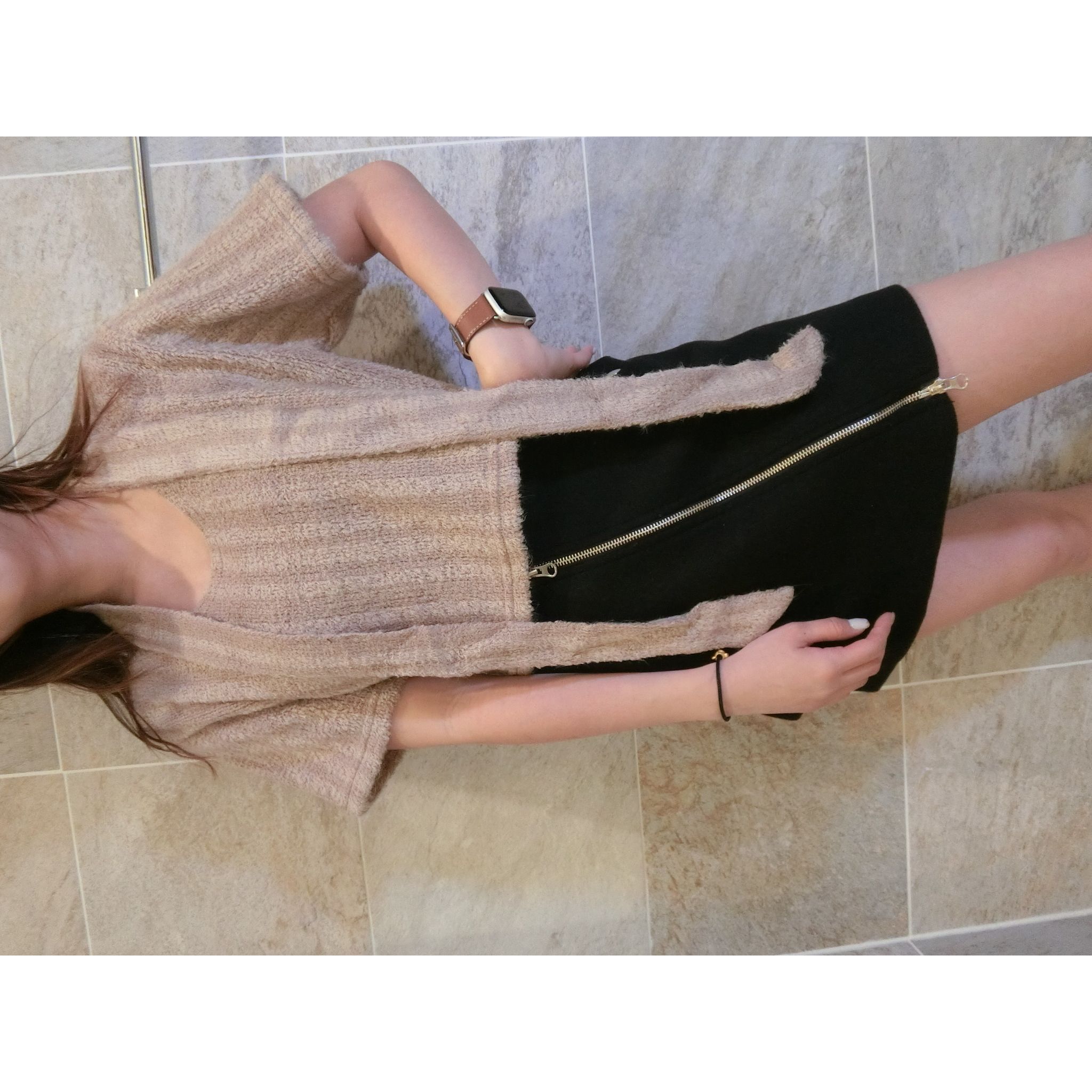 毛毛短袖top 連毛毛帶