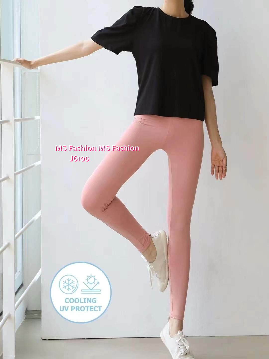 J6100 靚色粗橡筋leggings