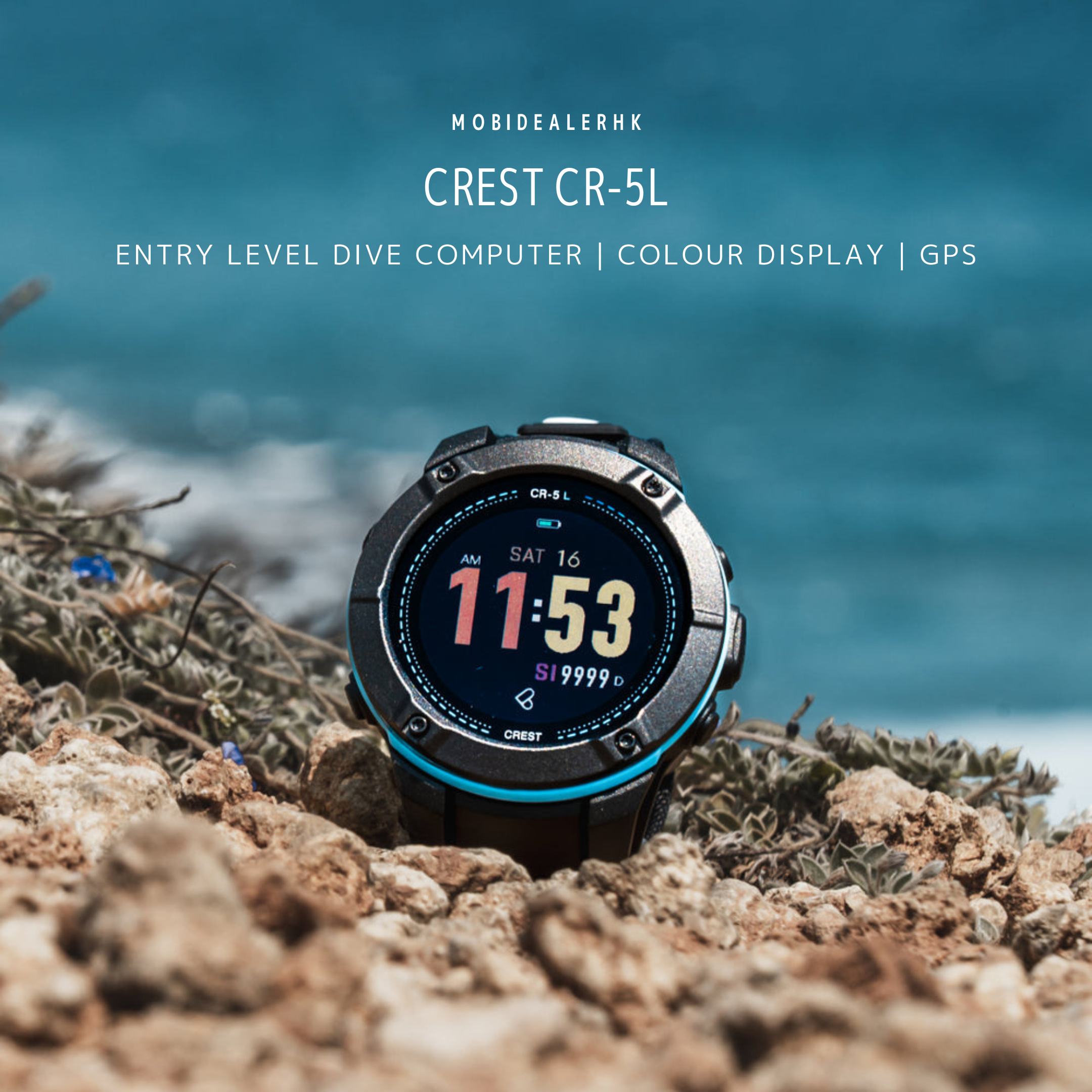 CREST CR-5L 潛水電腦錶｜75g輕量 GPS潛點記錄｜MobiDealerHK