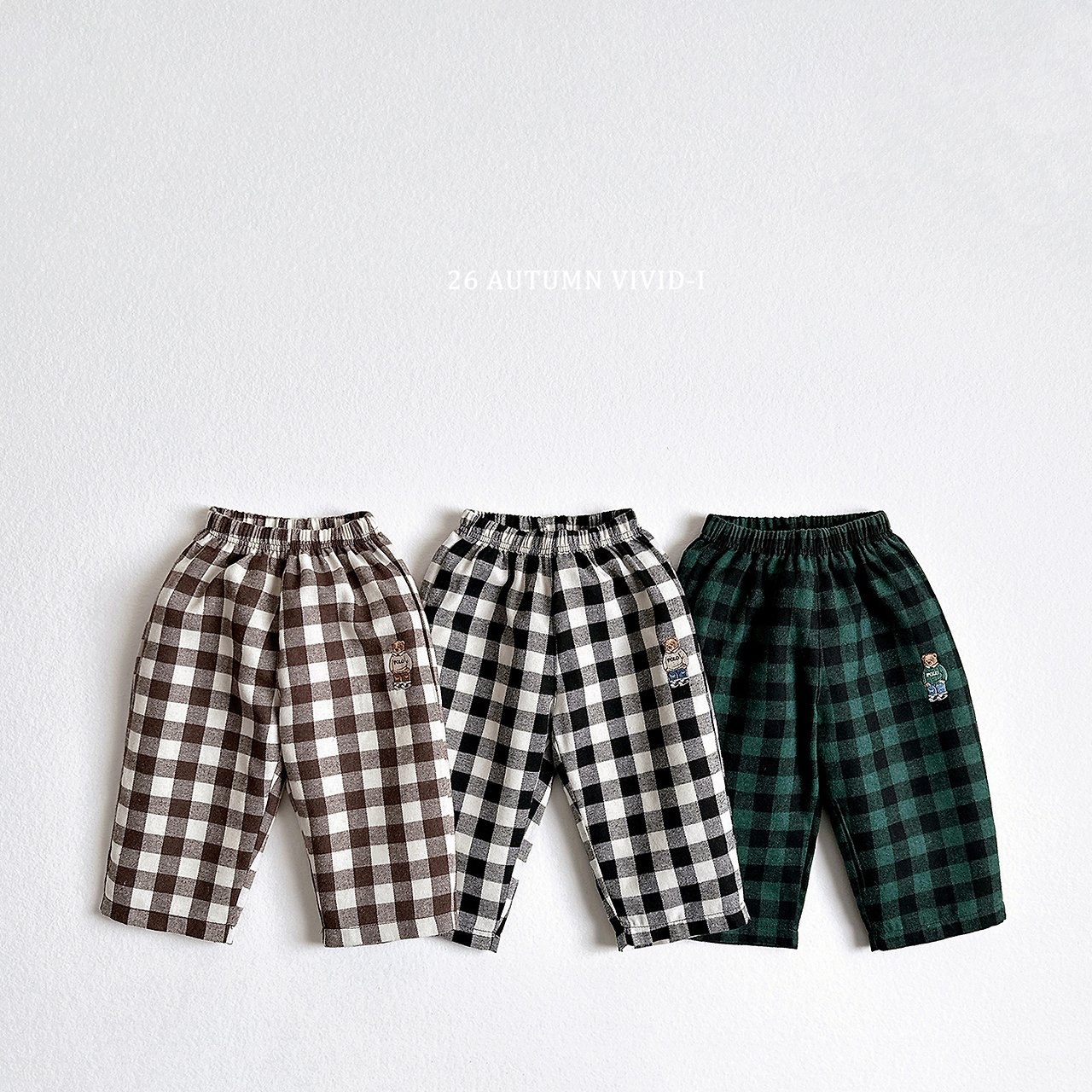 Vivid ｜bear check pants