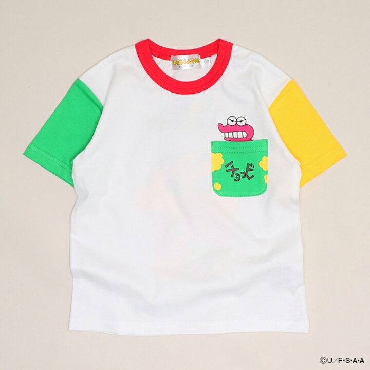 🇯🇵預訂 日本直送🇯🇵Babydoll x蠟筆小新系列兩色人物前後印花口袋撞色短袖T恤