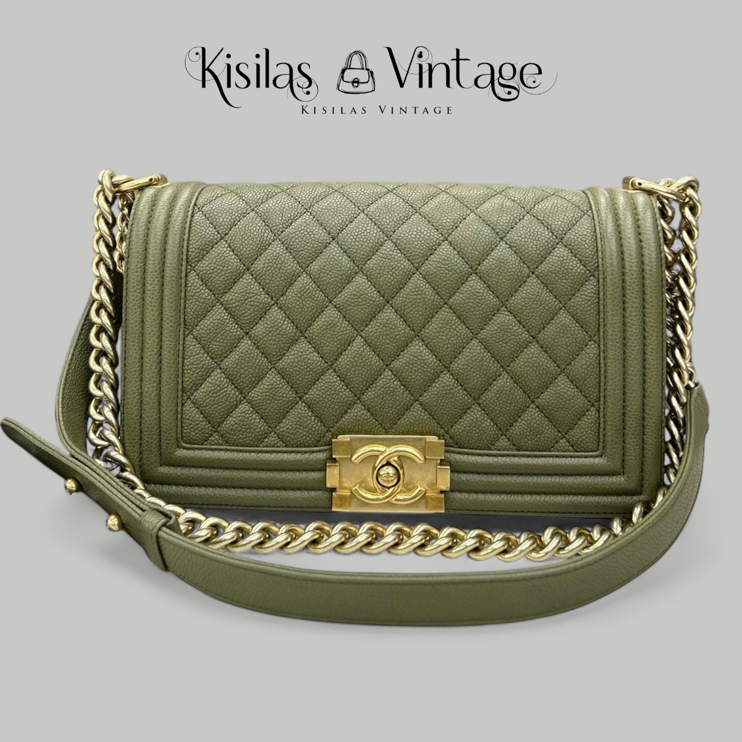 Chanel Caviar Leboy medium 荔枝枝Leboy 綠色