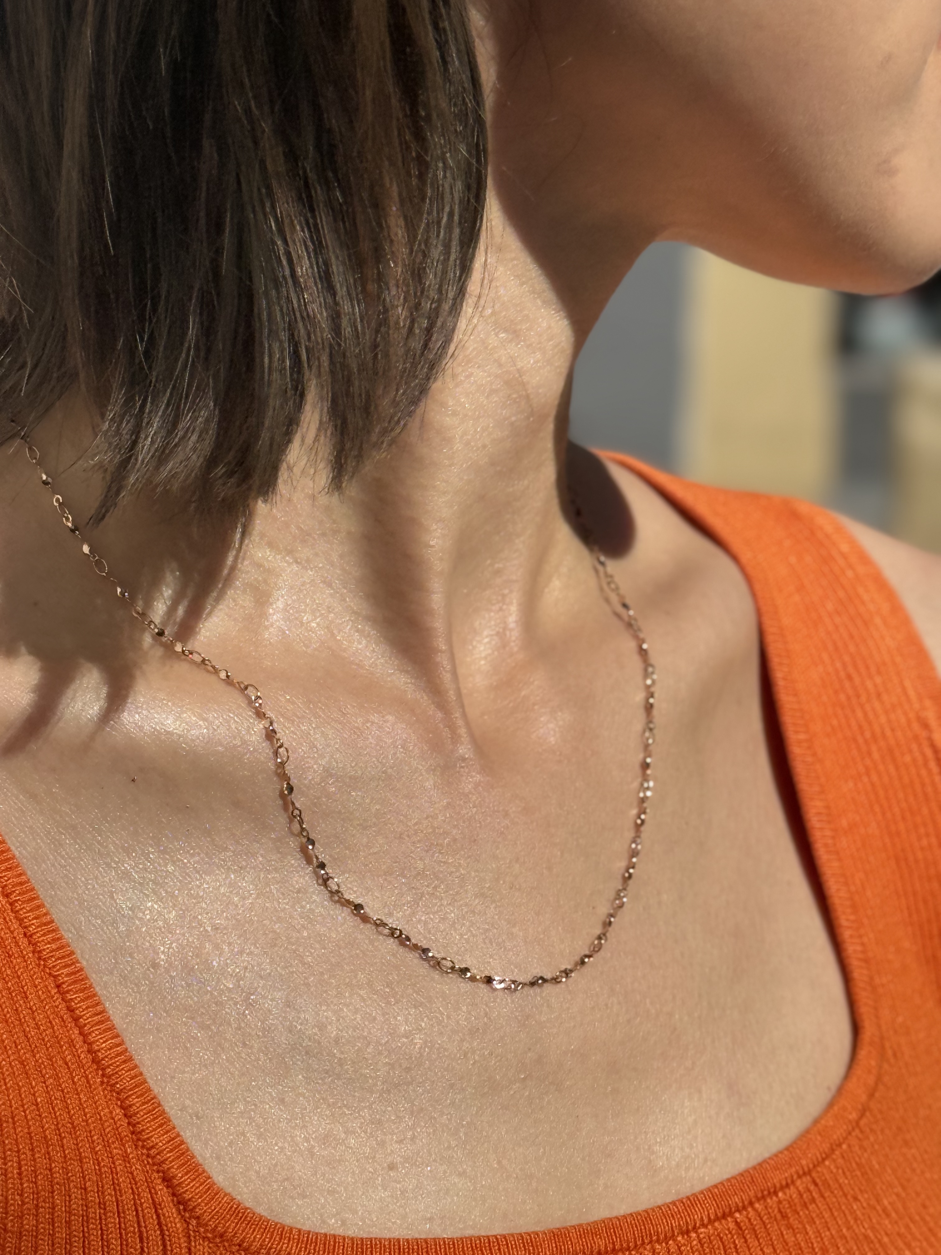 Rose twist circle stainless necklace