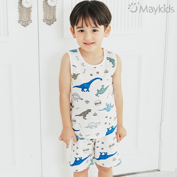 Maykids 無袖家居服 (奶油恐龍)