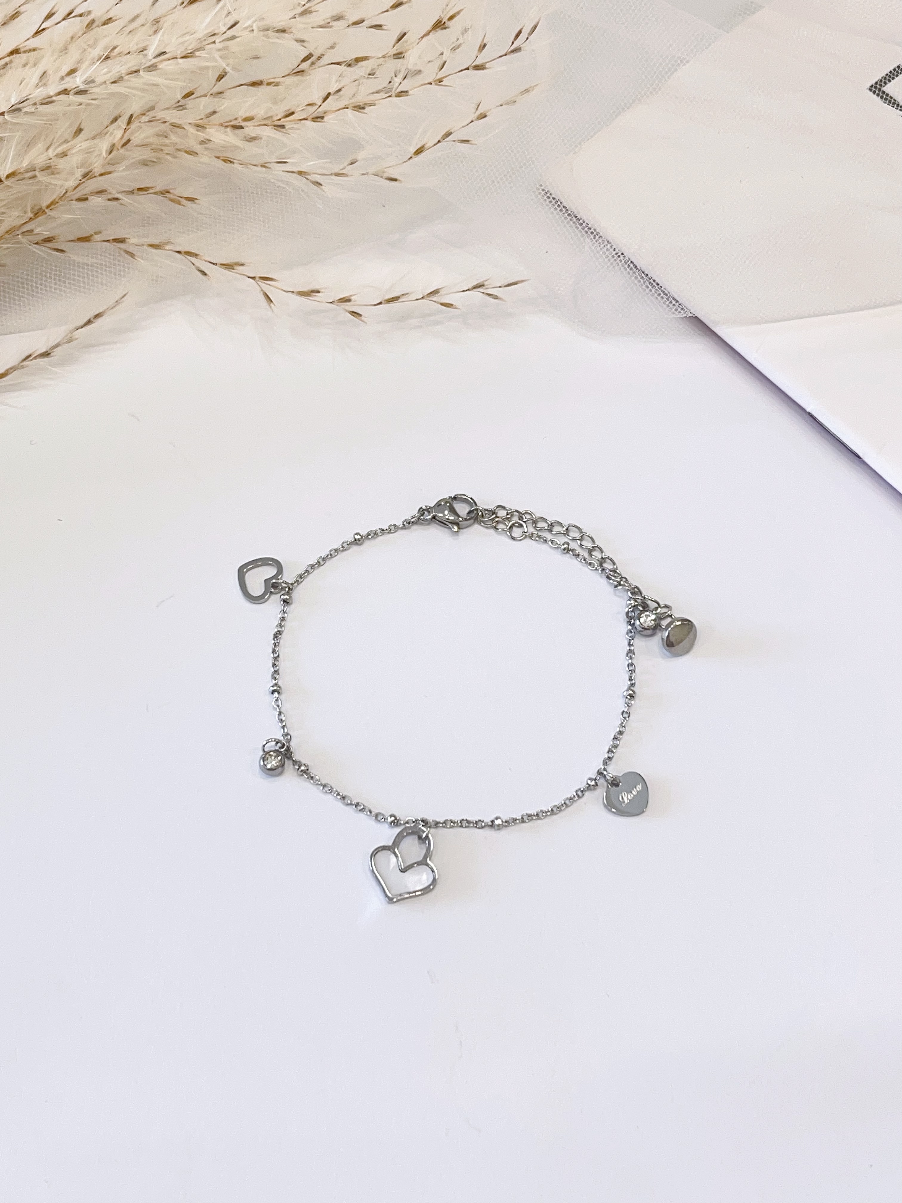 爱心锁头钛钢手链