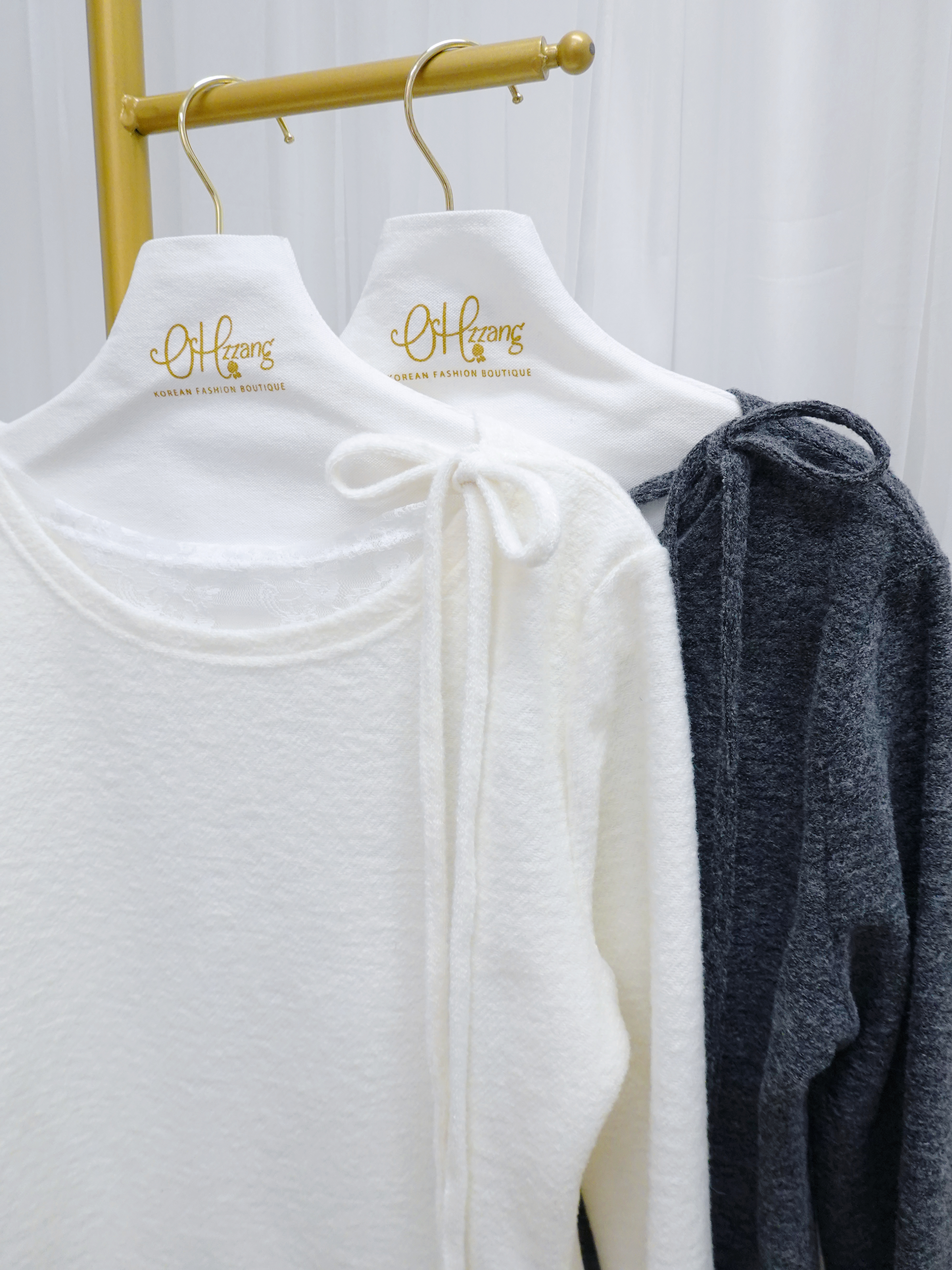 TOP11_12A 假2件點點紗紗TOP (2色)