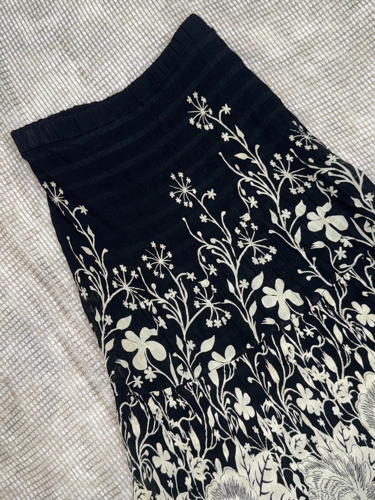 Romantic Goth Floral Flared Skirt